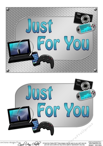 5x7 JUST FOR YOU Gadgets n Gizmos 3D Decoupage