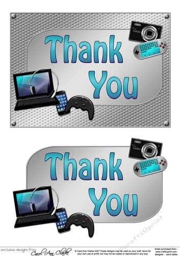 5x7 THANK YOU Gadgets n Gizmos 3D Decoupage