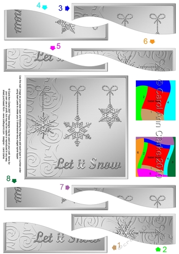 Christmas Let it Snow Snowflakes Wavy Spiral Side Stacker