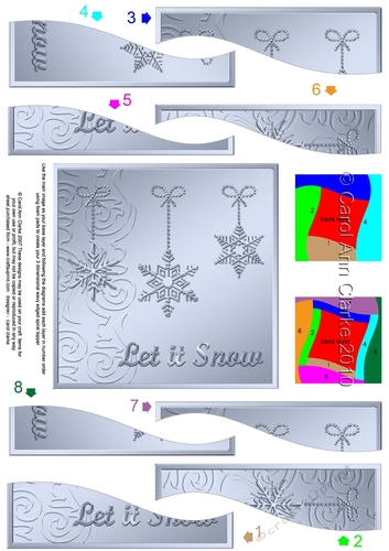 Christmas Let it Snow Snowflakes Wavy Spiral Side Stacker