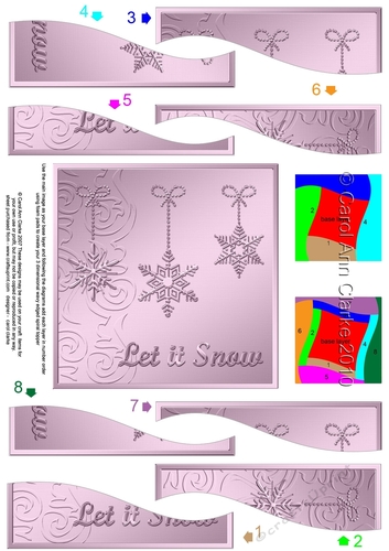 Christmas Let it Snow Snowflakes Wavy Spiral Side Stacker