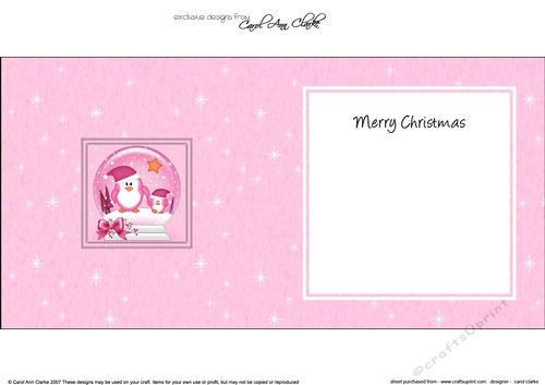 Christmas Cute Little Penguins Snowglobe square landscape insert
