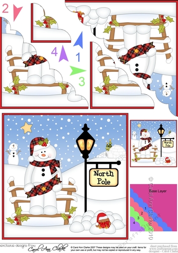 Christmas Snowman Mac is at the North Pole Scalloped Corner Stacker