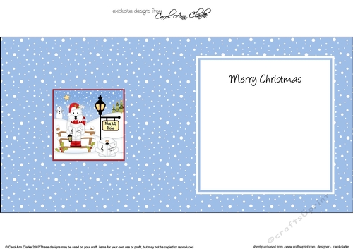 Christmas Westie Dog is at the North Pole insert square landscape