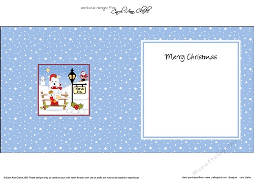 Christmas Westie Dog is at the North Pole insert square landscape