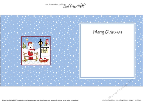 Christmas Westie Dog is at the North Pole insert square landscape
