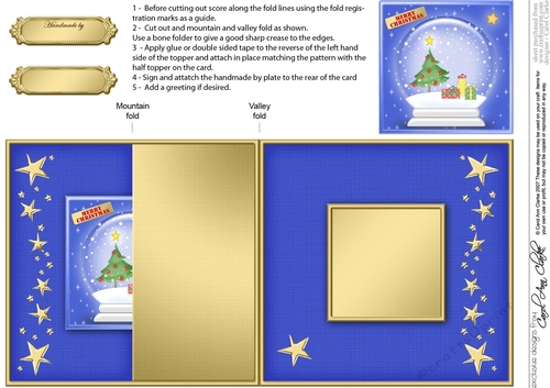 Christmas Tree Snowglobe No-Hole Fold Back Card