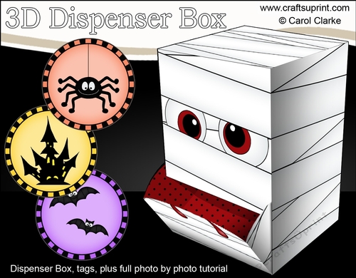 3D Fun Halloween Dispenser Box Mini Kit - Mummy VooDoo