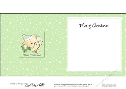 Cute Hunney Bear Robert has a Christmas Star -  square landscape insert