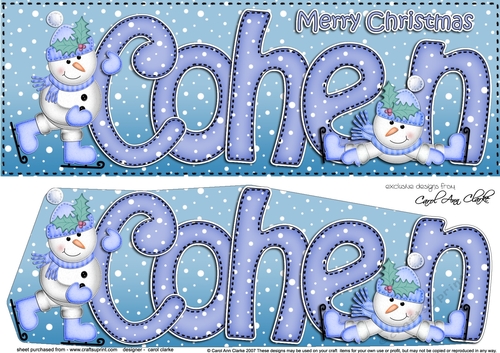 Large DL Merry Christmas COHEN 3D decoupage 