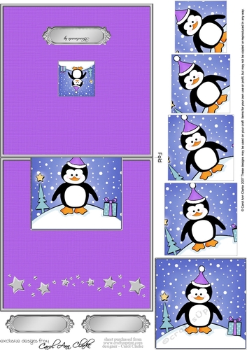Cute Christmas Penguin No-Hole Over the Edge & Spiral Pyramid