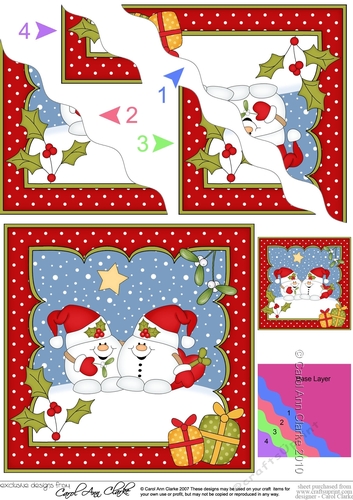 Christmas Snowball Sam is in Love Corner Topper
