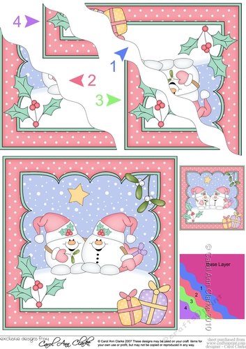 Christmas Snowball Sam is in Love Corner Topper