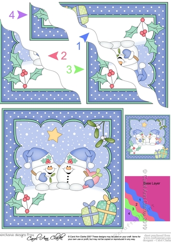 Christmas Snowball Sam is in Love Corner Topper