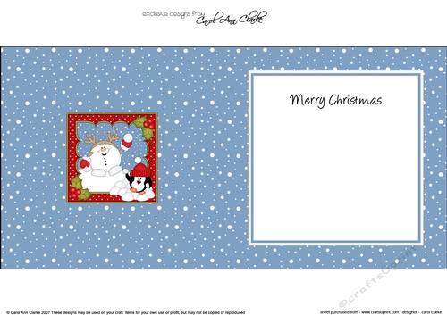 Christmas Snowball Sam is having a Snowball Fight with Pip Penguin insert square landscape