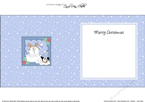 Christmas Snowball Sam is having a Snowball Fight with Pip Penguin insert square landscape