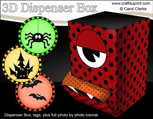 3D Fun Halloween Dispenser Box Mini Kit - Scary Monster Phantom