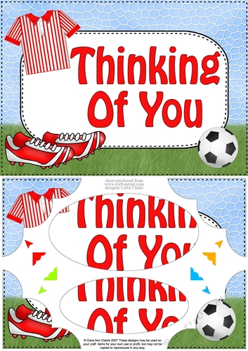 A5 THINKING OF YOU Football Scallop Corners and Pyramage
