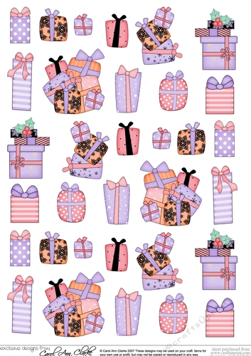 Christmas Presents 3D decoupage sheet