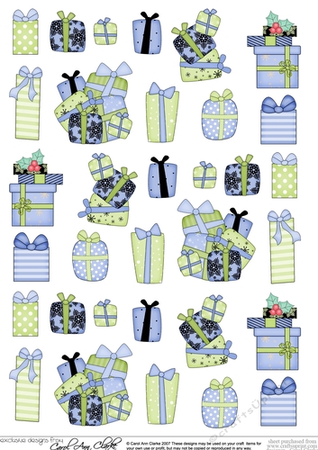 Christmas Presents 3D decoupage sheet