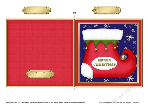 Cute Christmas Stocking Quick Cut and Fold Card  