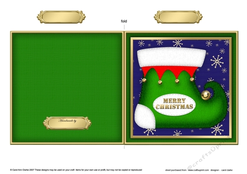 Cute Christmas Stocking Quick Cut and Fold Card  
