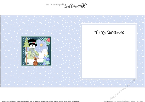 Christmas Snowman Rio has a Christmas Tree insert square landscape