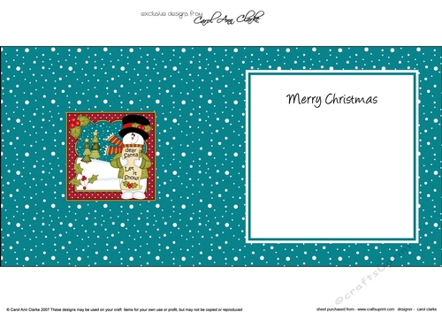 Christmas Snowman Rio wants it to Snow insert square landscape
