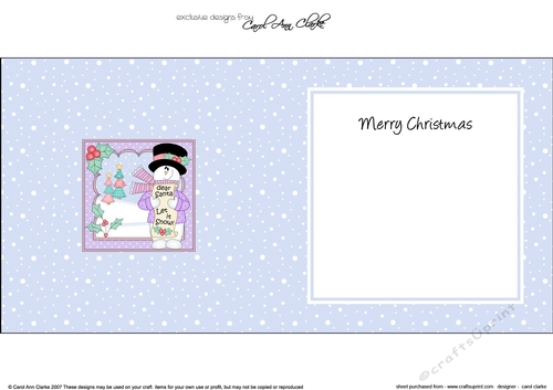 Christmas Snowman Rio wants it to Snow insert square landscape