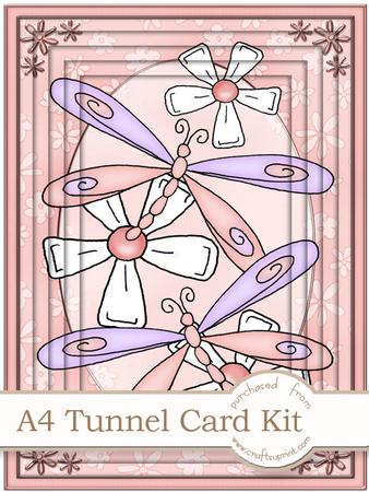 A4 Dreamy Dragonflies in Tangerine Tunnel Card Kit