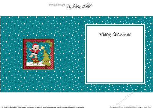 Christmas Livvy Bear is putting the Star on the Christmas Tree insert square landscape