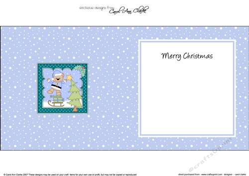 Christmas Livvy Bear is putting the Star on the Christmas Tree insert square landscape
