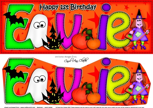 Large DL Happy 1st Birthday EVIE 3D decoupage