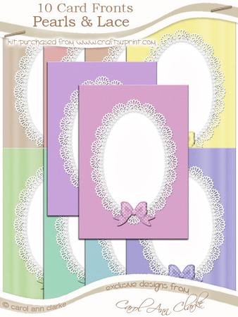 A5 Pearls and Lace Card Fronts Kit