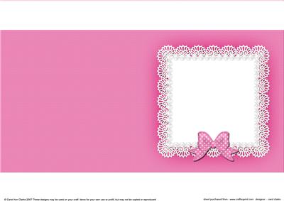 Square Pearls and Lace Card Front or Insert