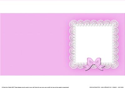 Square Pearls and Lace Card Front or Insert