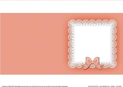 Square Pearls and Lace Card Front or Insert