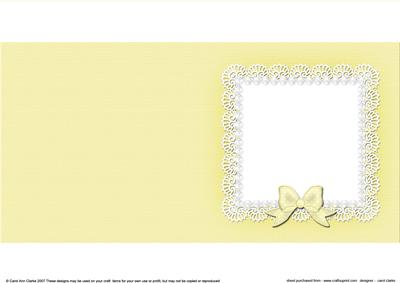 Square Pearls and Lace Card Front or Insert