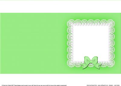 Square Pearls and Lace Card Front or Insert