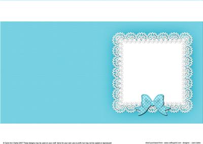 Square Pearls and Lace Card Front or Insert