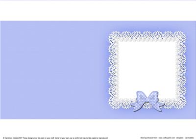 Square Pearls and Lace Card Front or Insert