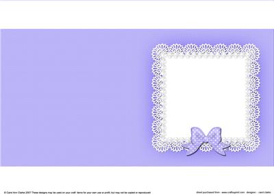 Square Pearls and Lace Card Front or Insert