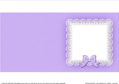 Square Pearls and Lace Card Front or Insert