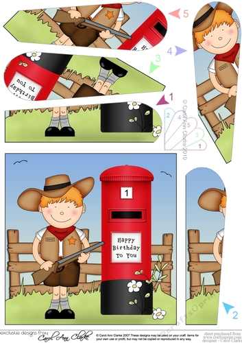 Boyz Cowboy Zeb & Postbox Fan Pyramage Topper