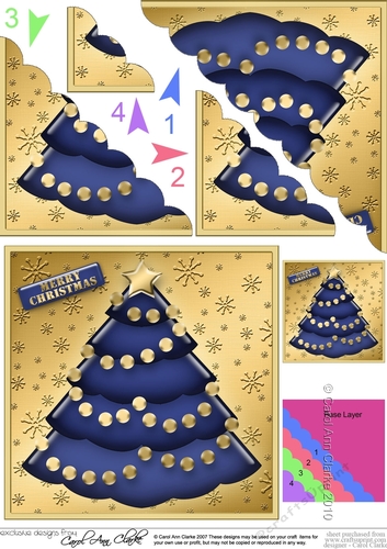 Christmas Tree Scallop Corner side stacker Topper