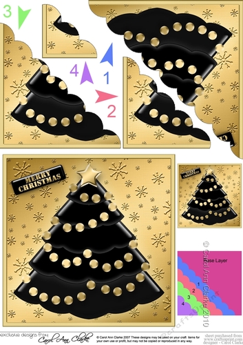 Christmas Tree Scallop Corner side stacker Topper