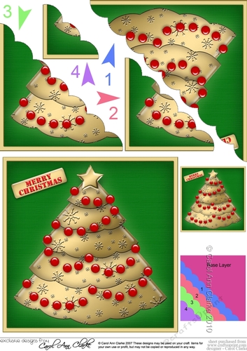 Christmas Tree Scallop Corner side stacker Topper