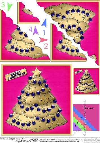 Christmas Tree Scallop Corner side stacker Topper