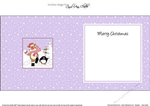 Christmas Rudolph & Pip Penguin at the North Pole insert square landscape
