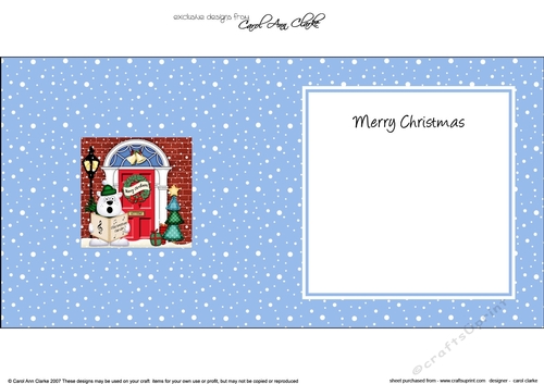 Ben Polar Bear is at the Christmas Door matching insert square landscape